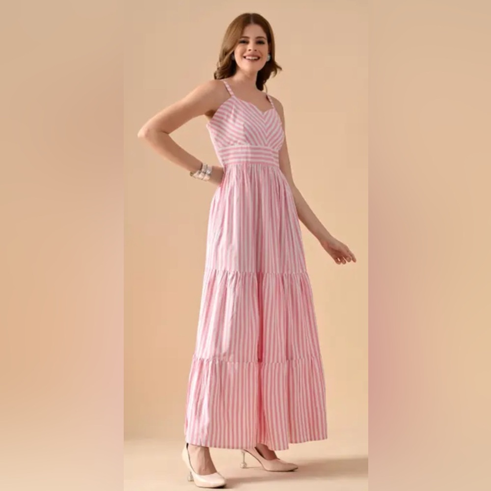H&M pink Patterned Maxi Dress